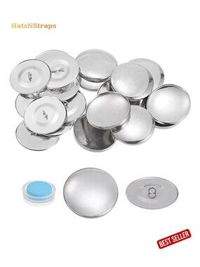 Self Cover Button Kit 38mm 10 Sets Wire Backs Aluminum DIY Craft